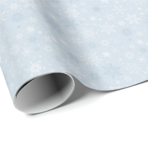 Papel De Regalo Patrón de copos de nieve de Navidades blancos clar