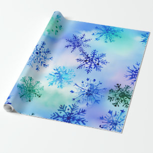 Papel De Regalo Patrón de copos de nieve en caída colorida