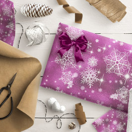 Papel De Regalo Patrón de copos de nieve más bonito Orquídea ID846