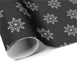 Papel De Regalo Patrón de copos de nieve Navidades vacaciones Blan