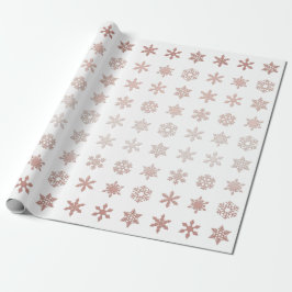 Papel De Regalo Patrón de copos de nieve rosa de Rubor