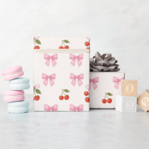 Papel De Regalo Patrón de coqueta de cerezo de color de agua dulce