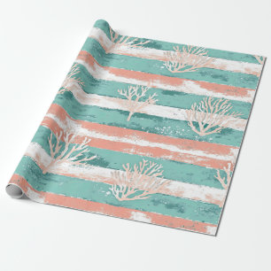 Papel De Regalo Patrón de coral costero de verano