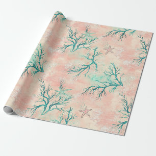 Papel De Regalo Patrón de coral de playa de verano