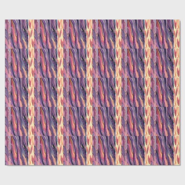 Papel De Regalo patrón de coral y violeta (Superficie plana)