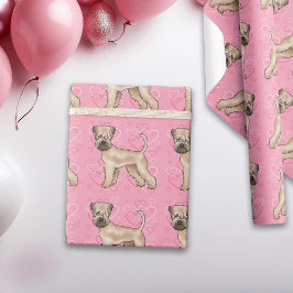 Papel De Regalo Patrón de corazón de amor del perro de la cabeza d