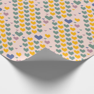 Papel De Regalo Patrón de corazón de píxel diagonal