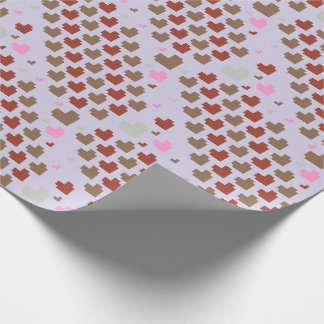 Papel De Regalo Patrón de corazón de píxel diagonal