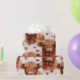 Papel De Regalo Patrón de corazón de vaca de San Valentín 2 de beb