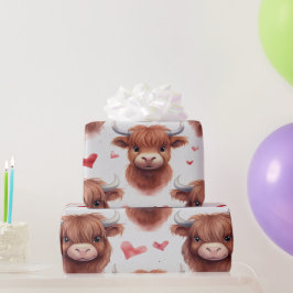 Papel De Regalo Patrón de Corazón de Vaca San Valentín 1 de bebé l