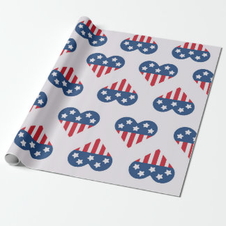 Papel De Regalo Patrón de corazón patriótico