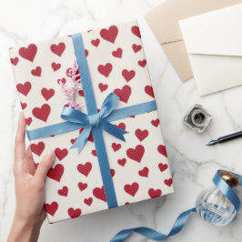 Papel De Regalo Patrón de corazón rojo