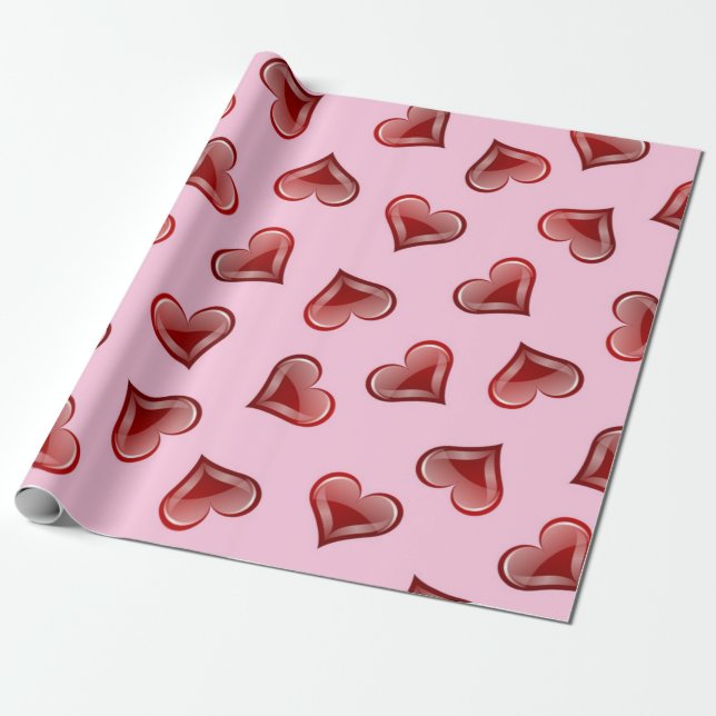Papel De Regalo Patrón de corazones (Desenrollado)