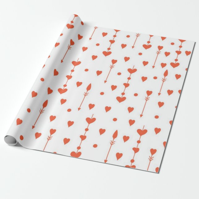 Papel De Regalo patrón de corazones (Desenrollado)