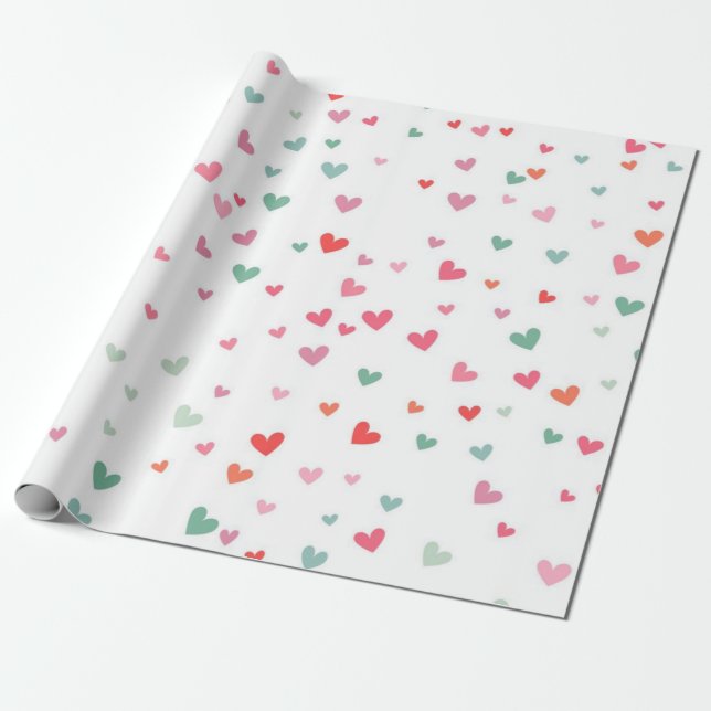Papel De Regalo Patrón de corazones (Desenrollado)