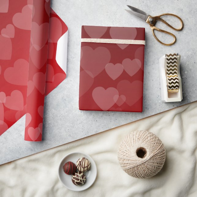 Papel De Regalo Patrón de corazones 19 (Artesanía)