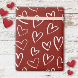 Papel De Regalo Patrón de Corazones de San Valentín