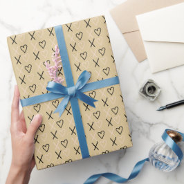 Papel De Regalo Patrón de Corazones de San Valentín Xo