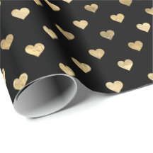 Patrón de corazones dorados negros