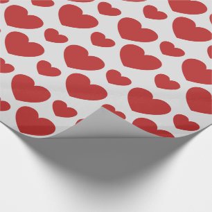Papel De Regalo Patrón de corazones rojos