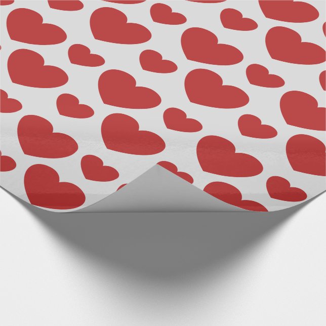 Papel De Regalo Patrón de corazones rojos (Esquina)