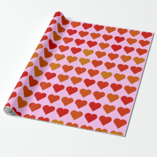 Papel De Regalo Patrón de Corazones Rojos Adorables