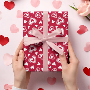 Papel De Regalo Patrón de corazones rojos El día de San Valentín l