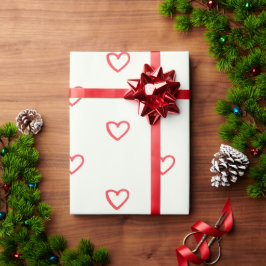 Papel De Regalo Patrón de Corazones Rojos, Lindo, Amor