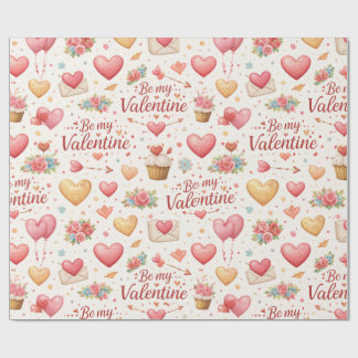 Papel De Regalo Patrón de corazones rosados para el día de San Val