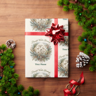 Papel De Regalo Patrón de Corona de Bendiciones de Invierno Pacífi