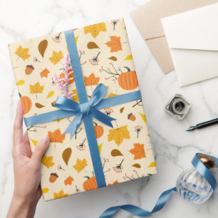 Papel De Regalo Patrón de cosecha de calabaza de otoño