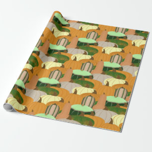 Papel De Regalo Patrón de cosecha Esquash otoñal