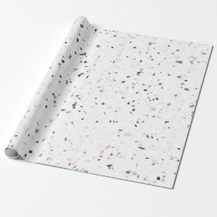 Papel De Regalo Patrón de cosecha rosa rosa negro retro Terrazo