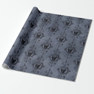 Papel De Regalo Patrón de cráneo de Halloween gótico