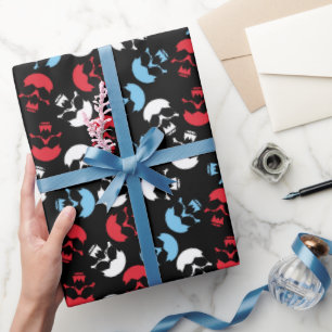 Papel De Regalo Patrón de cráneo multicolor