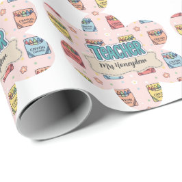 Papel De Regalo Patrón de crayón de agradecimiento a maestros lin