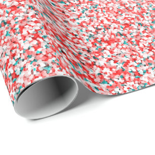 Papel De Regalo Patrón de Cristal - Blanco Rojo Verde