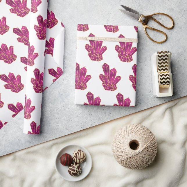 Papel De Regalo Patrón de cristales púrpura (Artesanía)