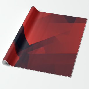 Papel De Regalo Patrón de Cuadrado Negro y Rojo Oscuro