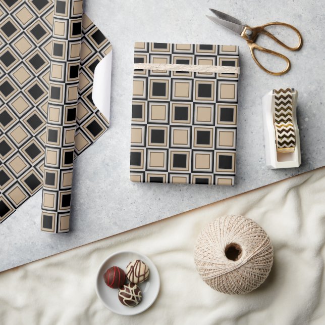 Papel De Regalo patrón de cuadrados (Artesanía)
