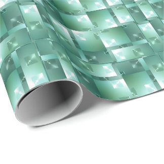 Papel De Regalo Patrón de cuadrados geométricos con joyas