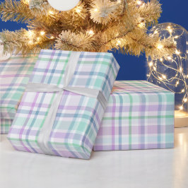 Papel De Regalo Patrón de Cuadro Blanco de Cuadrícula Suave de Lav