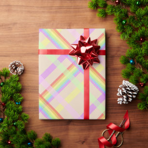 Papel De Regalo Patrón de Cuadro de Arcoíris Chic Urbano