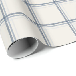 Papel De Regalo Patrón de Cuadro de Ventana Azul Pizarra Atemporal
