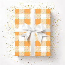 Patrón de Cuadro Escocés Blanco Naranja