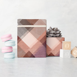 Papel De Regalo Patrón de Cuadro Escocés de Arcilla de Otoño Marró