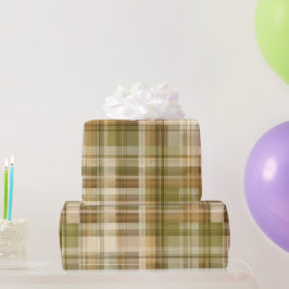 Papel De Regalo Patrón de Cuadro Escocés de Arena Naturaleza Beige
