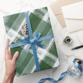 Papel De Regalo Patrón de Cuadro Escocés Verde Blanco de Vacacione