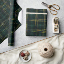 Papel De Regalo Patrón de Cuadro Escocés Verde Marino Bosque Profu