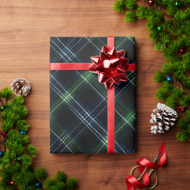 Papel De Regalo Patrón de Cuadro Escocés Verde Marino Bosque Profu